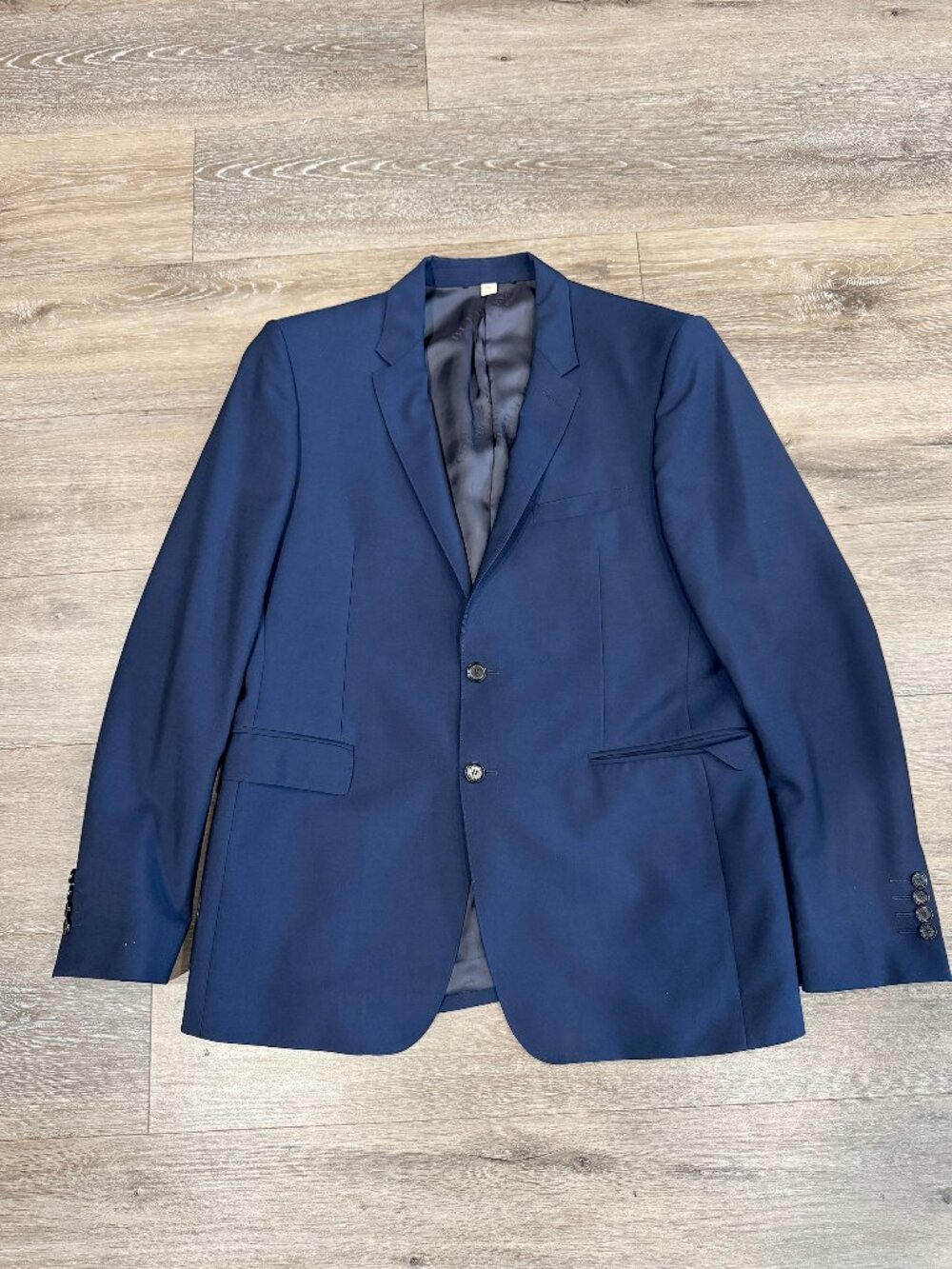 Burberry London Sandhurst Navy Blue Wool Mohair Suit